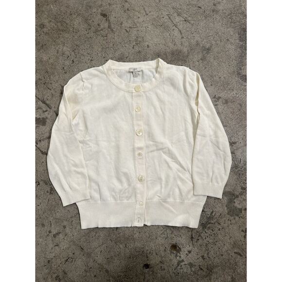 J. Jill Cotton Blend White Cardigan Sweater Size XS missing Bottom Button - Picture 6 of 10